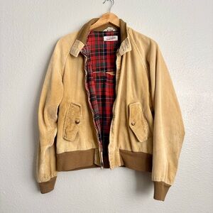 Vintage corduroy plaid zip-up bomber jacket size L